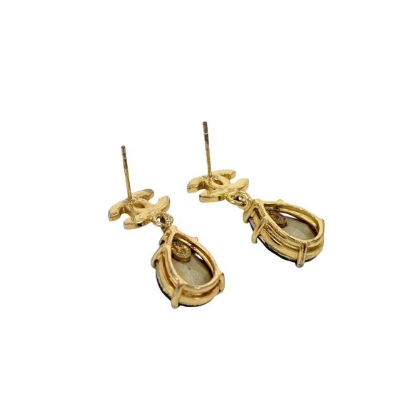 CHANEL Purple Logo Earrings